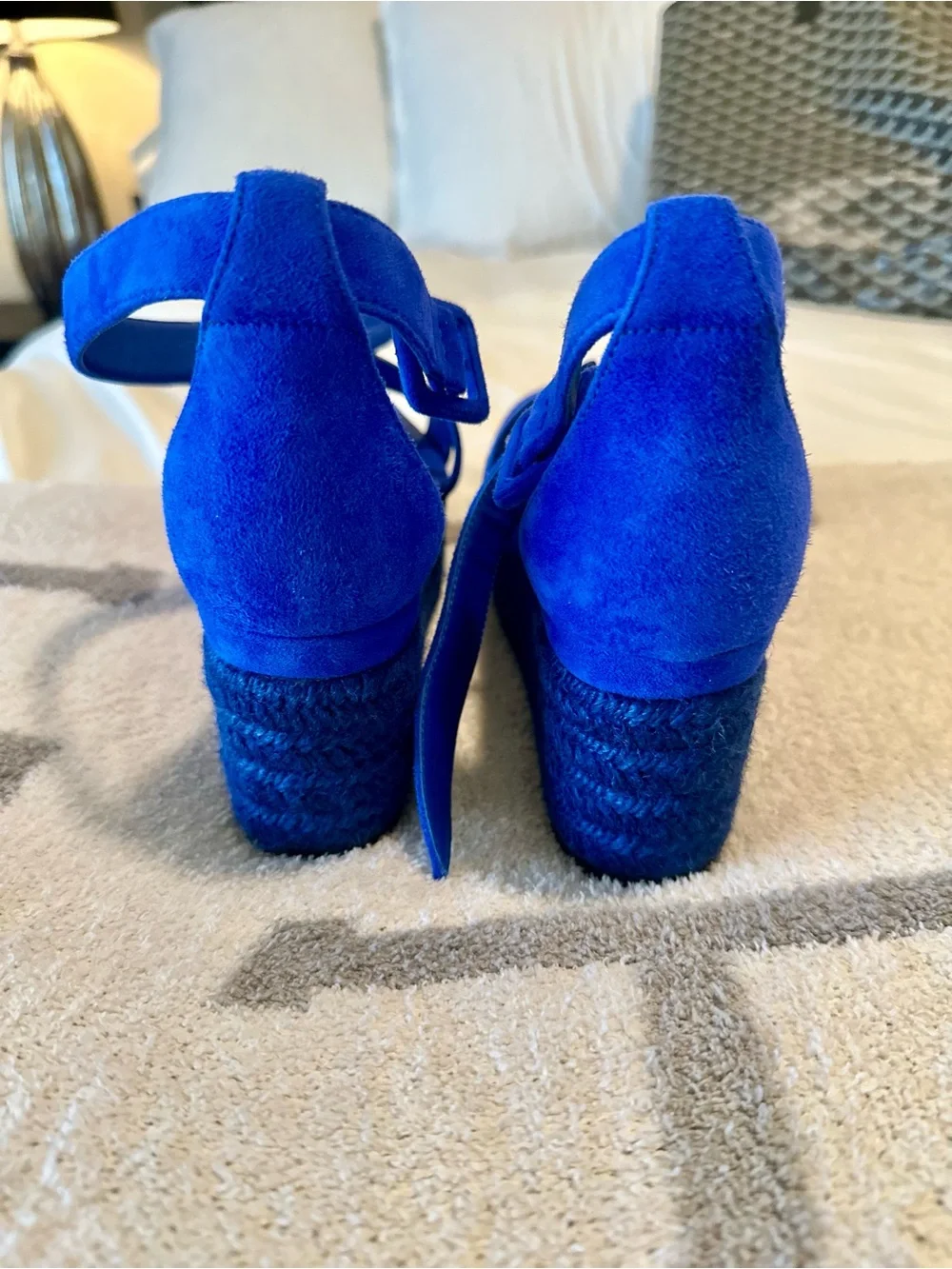 Elda espadrille in “ blue ocean color” size 8 Hermes 100% authentic woman’s shoe